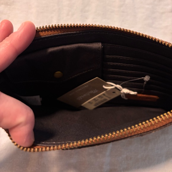 NWT Madewell Leather Pouch Clutch Colorblock Snake Embossed Edition - Picture 4 of 4